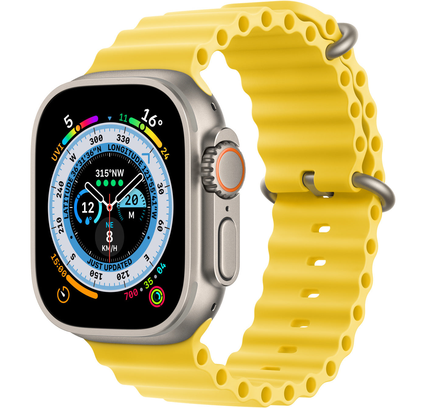 Apple Watch Ultra 1 Titanium Case With Yellow Ocean Band (Pre-owned)